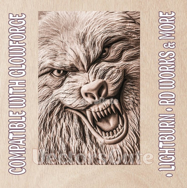 WOLF 3d illusion & laser - ready file 3DWave.us